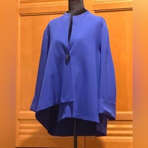 INC Royal Blue Open Front Jacket Topper Blazer Cover Up Size 1X